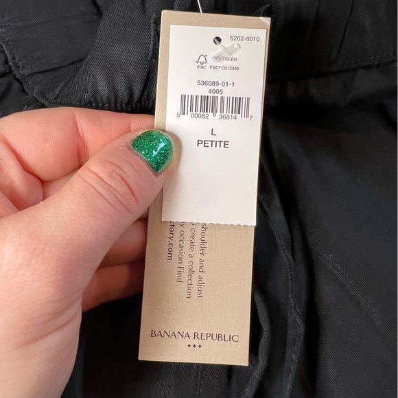 NWT Banana Republic Black TENCIL Cargo Joggers - L Petite - Picture 5 of 11